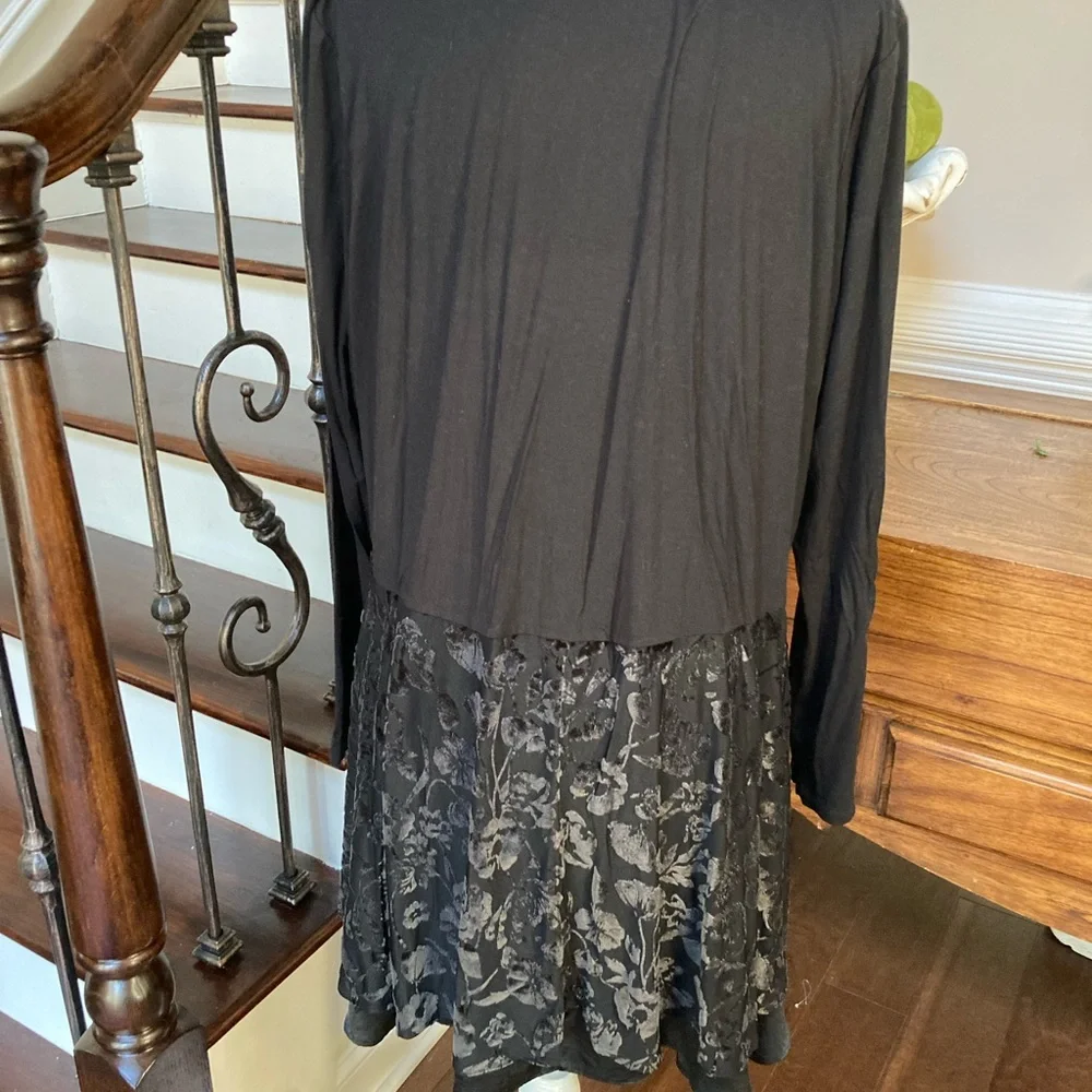 Logo black tunic with crushed velvet - Picture 4 of 7